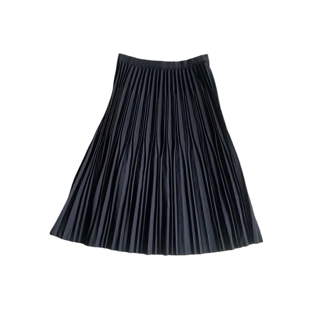 Adrianna Papell Women's Solid Variegated Pleated Twill Skirt Size L